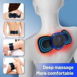 EMS Neck Massager Mini Cervical Back Muscle Pain Relief Patch Portable Leg Body Health Tool Massager Stimulation Pad