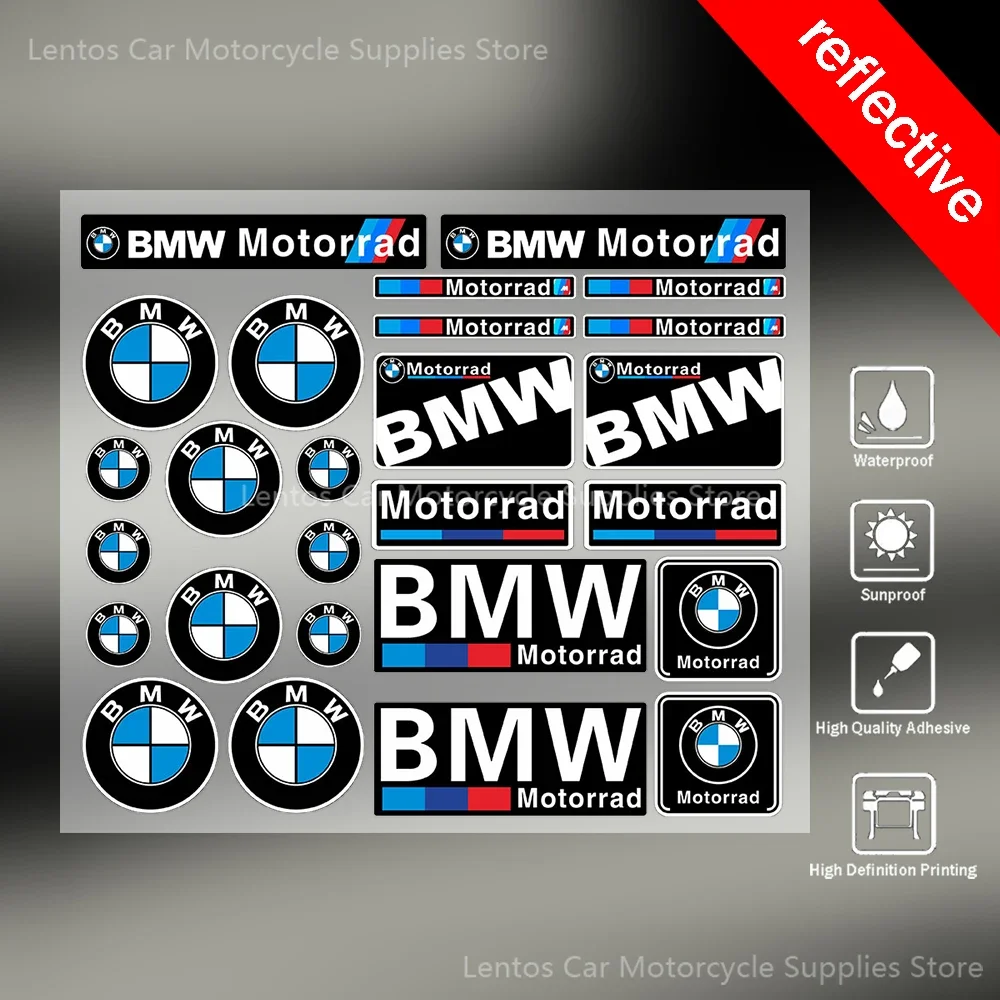 

Новые наклейки с логотипом Bmw, подходящие для мотоцикла BMW, модифицированные наклейки, амортизирующая наклейка на боковую коробку топливного бака, светоотражающая наклейка