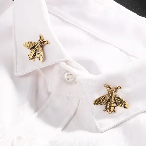 Cute Bee Vintage Brooch Pins Animal Alloy Metal Chain Brooch Man Suit Shirt Collar Tassel Lapel Pin Women Jewelry Gift