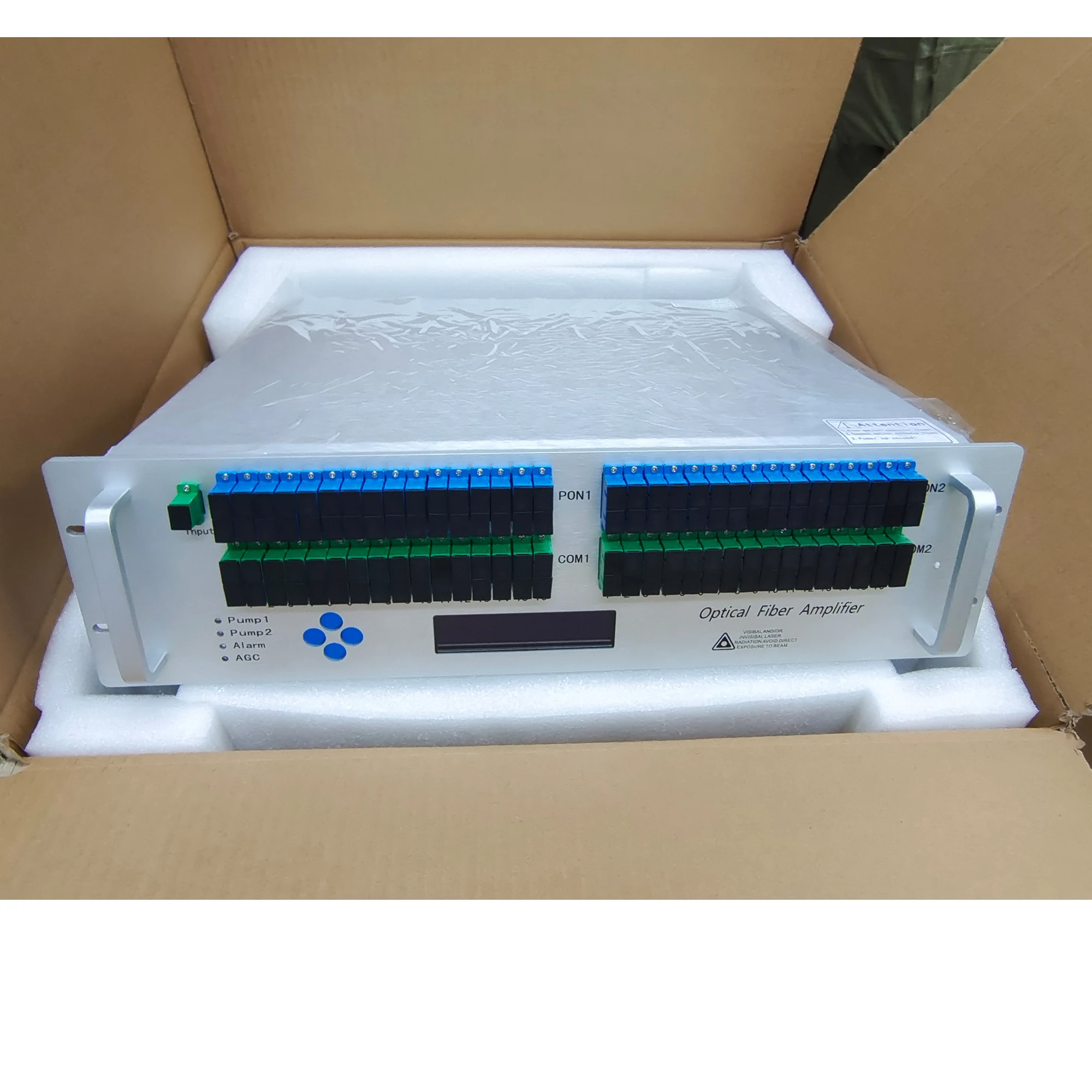 고전력 Er/Yb 도프 광섬유 증폭기, Catv + IPTV + 네트워크, 64 * 21DB + WDM, 1550nm, 3U 섀시