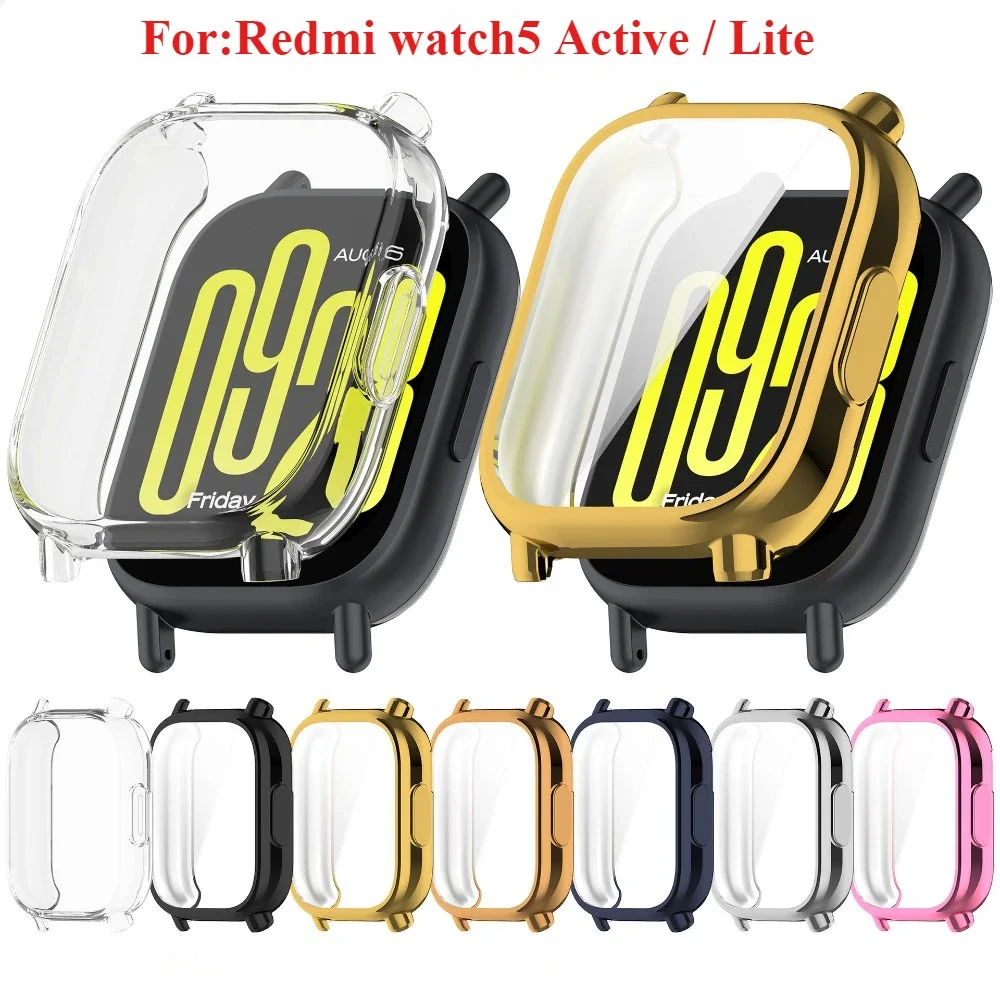 TPU Case for Redmi watch 5 Active / Lite Smart Band Full Cover Screen Protector With Cleaning cotton Anti-scratch Film Bumper