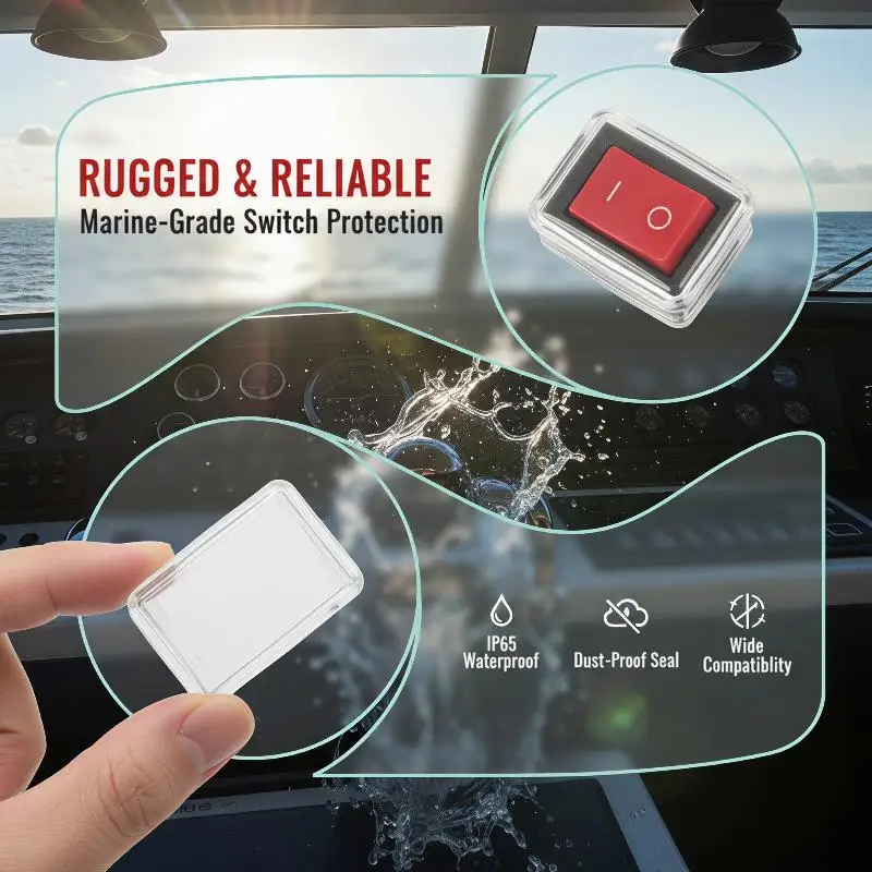 Waterproof Rocker Switch Protective Cap 21*15mm Square Cover for Workshop Machinery Equipment No Switch Included
