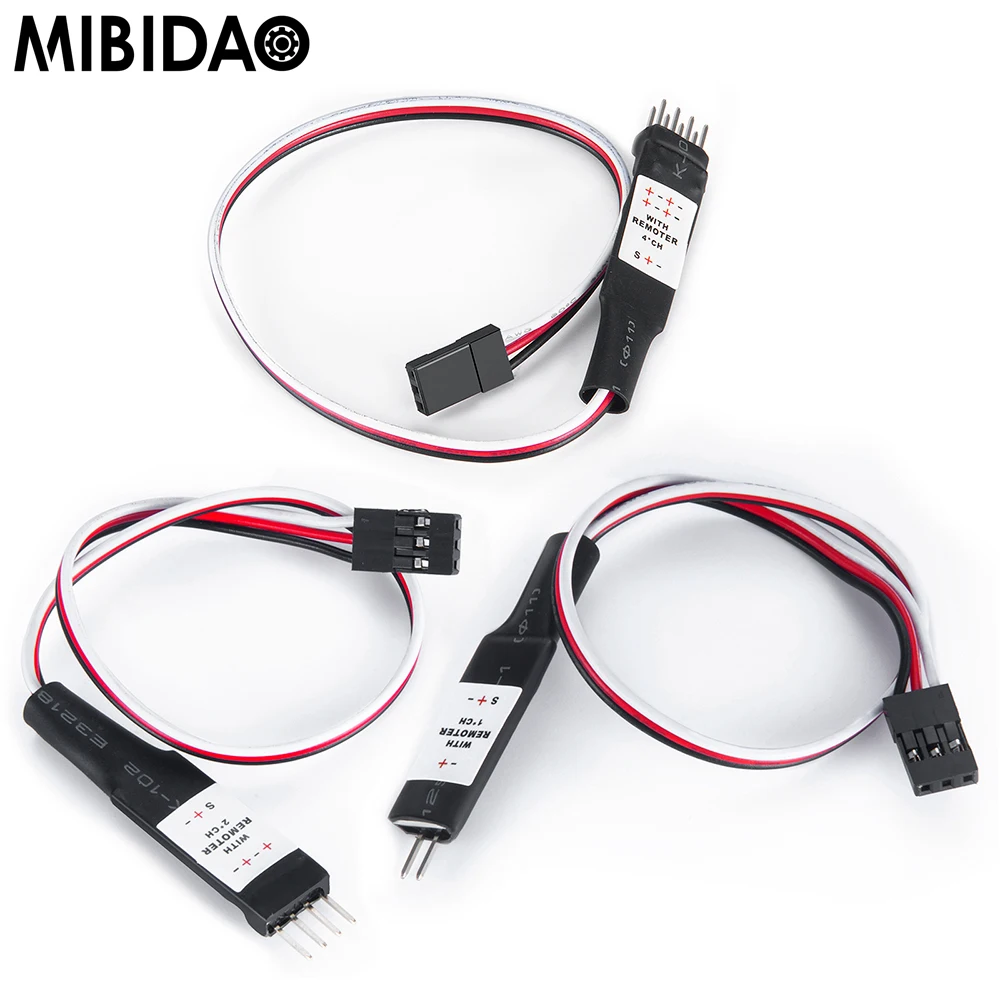 

MIBIDAO RC Receiver Lights Switch On/off Control Electronic Switch for Axial SCX24 Deadbolt Wrangler Gladiator 1/24 RC Car Model