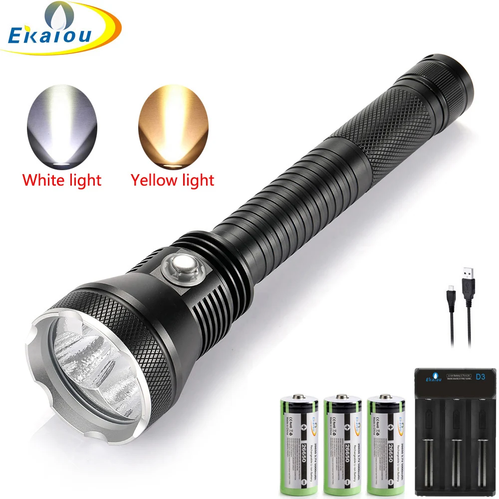 

Dive Light 3 LED XHP70.2 Diving Flashlight Professional Underwater IPX68 Waterproof Torch Best Gear For Snorkeling Caving