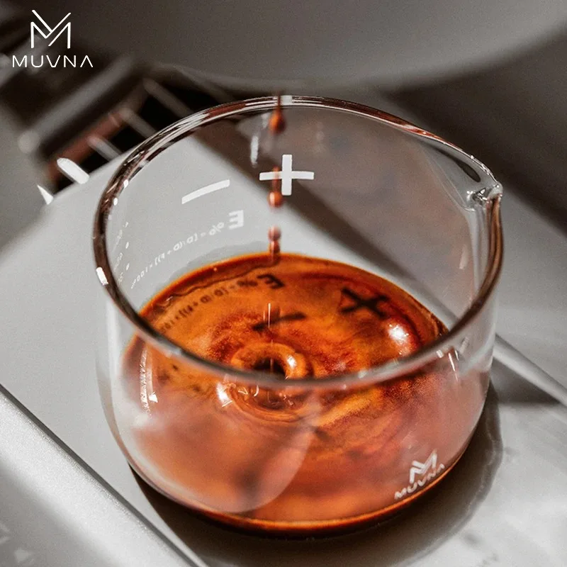 MUVNA Glass 60ml Measuring Cup Espresso Coffee Cups,Heat-Resistant Borosilicate Glass for Coffee&Bartending Barista Tools