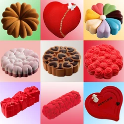 Single Cavity Heart or Rose Design Silicone Cake Molds Romantic Valentine's Day Mousse Cake Mold Kitchen Dessert Decorating Tool