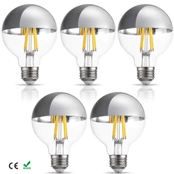 E27 Mirror Silver Retro Edison LED 220V Crown Light Bulb 4W G80 Vintage Filament Lamp LED Lamp Warm White Lighting