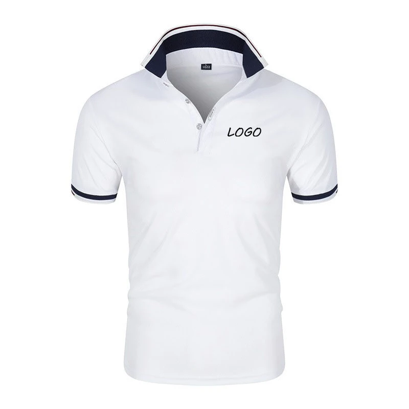 Custom Logo Men Summer Solid Color Polo Shirt Quick Dry Breathable For Golf Business Daily Casual Wear