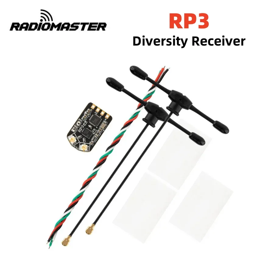 Odbiornik Radiomaster RP3 V2 ELRS3.0 z podwójnymi antenami o dużym zasięgu, wysokiej czułości, niskiej opóźnieniu i wysokiej częstotliwości odświeżania