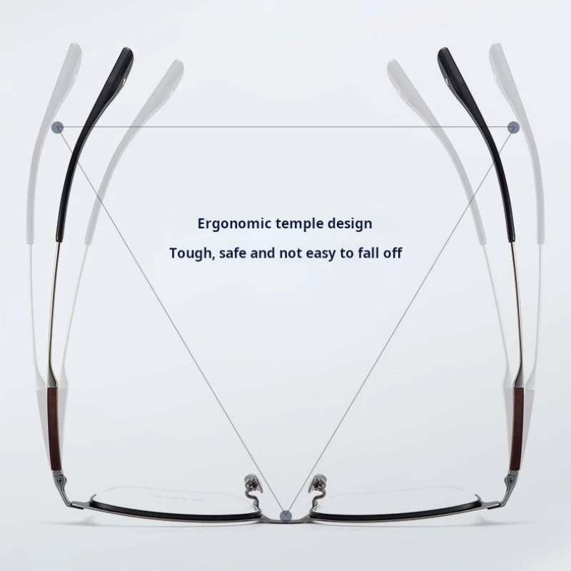 YIMARUILI High Quality Men's Half Frame Pure Titanium Glasses Ultralight Business Optical Prescription Eyeglasses Frame 18231 - Image 4
