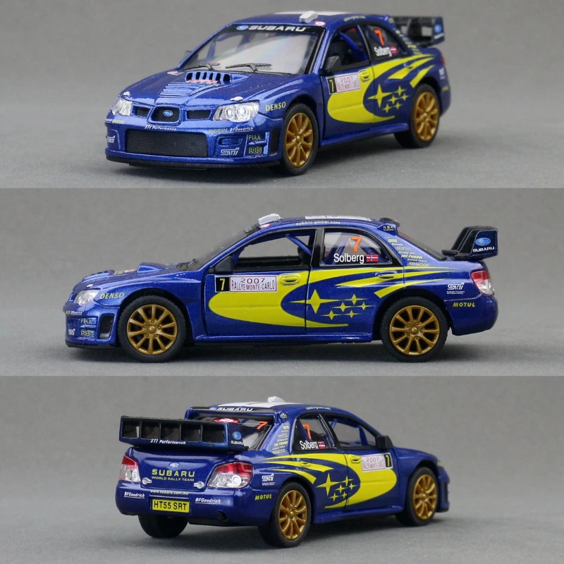 KiNSMART Diecast 1:36 Subaru Impreza WRC 2007 Rally Auto Speelgoed Trek Speelgoed Voertuig Kinderen Jongen Verjaardagscadeau Miniatuur Voiture