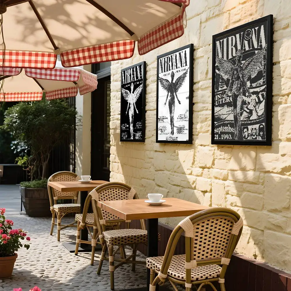 ملصق لوحة ملصق Rock Band A-N-Nirvana مع مطبوعات هدية تزيين غرفة النوم وغرفة المعيشة