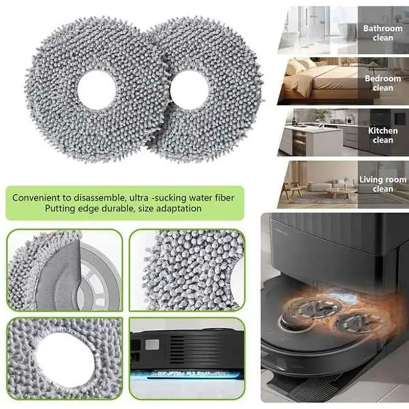 A67P-15PCS Replacement Kit For Roborock Q Revo S / Q Revo Pro Vacuum Parts Main Side Brush Filter Mop Cloths Dust Bags