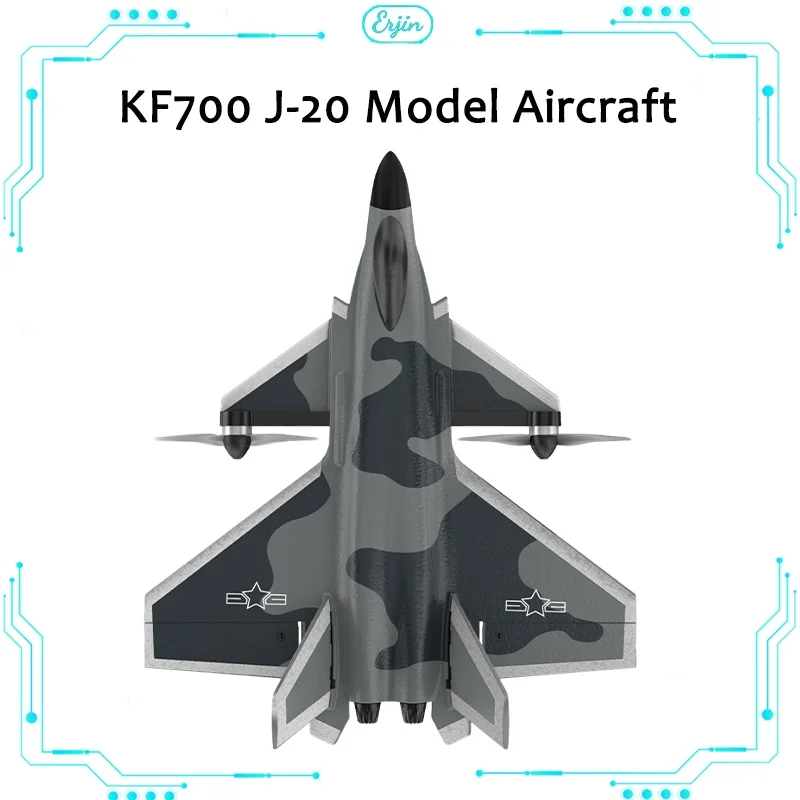 New Kf700 Six Channel J-20 Fighter Jet Brushless Remote-Controlled Aircraft Fixed Wing Glider Toy