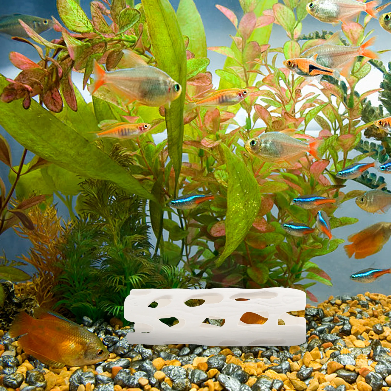 

Ceramic Aquarium Cave Shelter Fish Tank Landscape Habitat Breeding Hiding Fish Cave for Fresh Saltwater Pet Habitat
