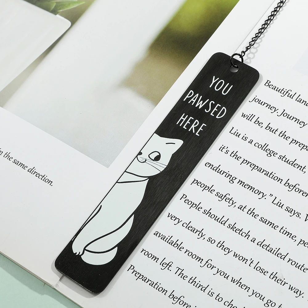 Cute Cat Bookmarks Metal Black Bookmarks Reading Marks Book Lovers Collections School Supplies Gifts for Friends and Teachers