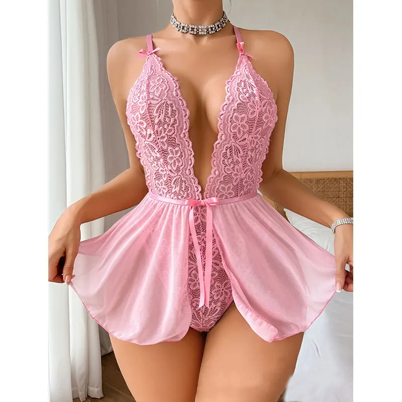 الملابس الداخلية من الرغبة حبل تسخير مفتوحة المنشعب البسيطة دمية الجنس فستان الحفلات ليلة الملابس الداخلية ثوب النوم الدانتيل ارتداءها عميق الخامس ملابس مثيرة