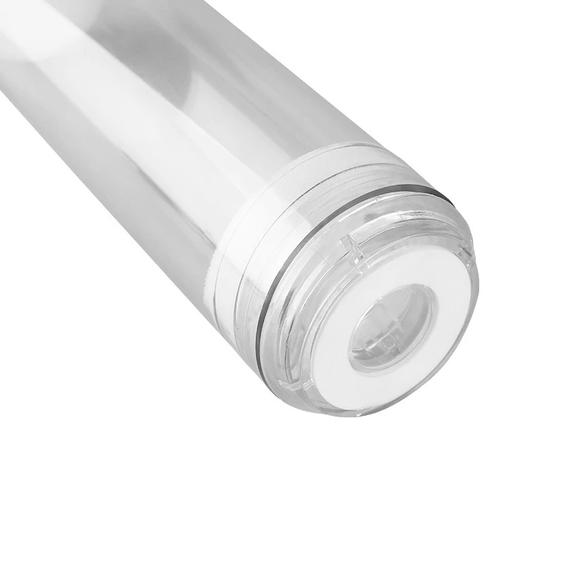 Carcasa de filtro de agua de cartucho transparente vacío reutilizable de 10 pulgadas, varios medios recargables