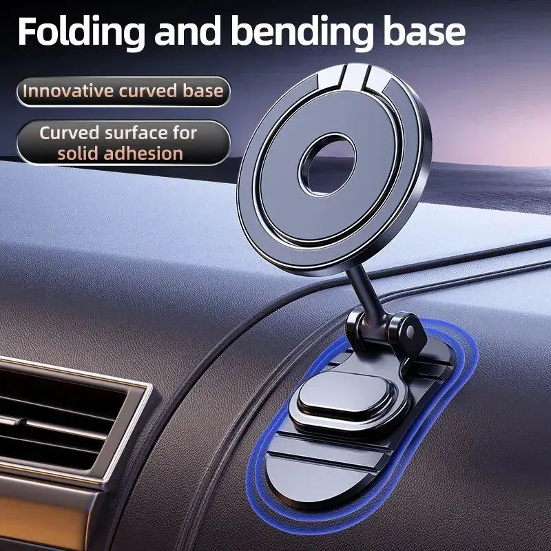 360° Rotation Magnetic Car Mobile Phone Holder Folding Stand Strong Magnet Smart Phone Bracket For iPhone Huawei Samsung Xiaomi