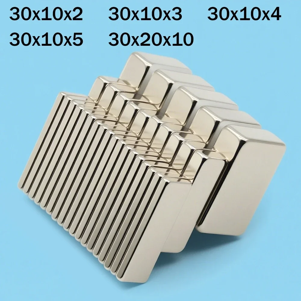 Powerful Neodymium Magnet Block Super Strong Magnets N35 NdfeB Permanent Magnetic imanes Refrigerator Magnet 30X10X4 30X20X10MM