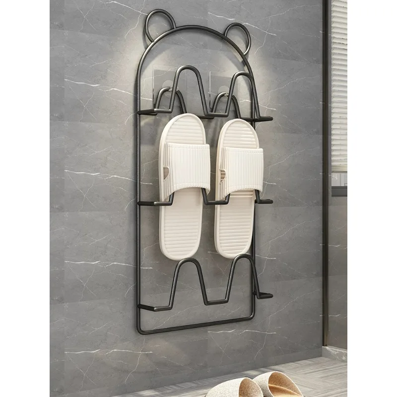 Shoe rack bathroom slipper rack simple household wall-mounted punching-free dormitory indoor storage artifact bathroom