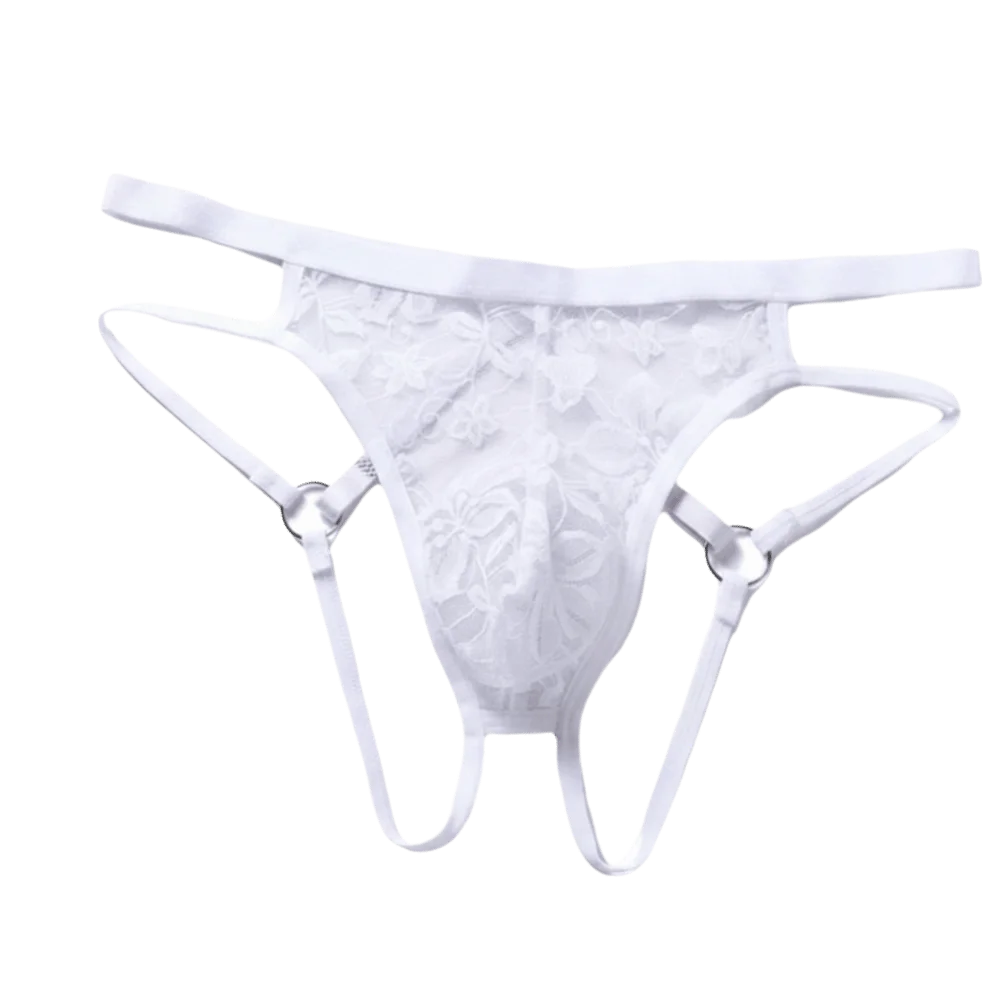 Thin Strap Transparent Men Underwear Hollow Out Low Waist Mesh T-back Briefs Male Lingerie Panties Anniversary