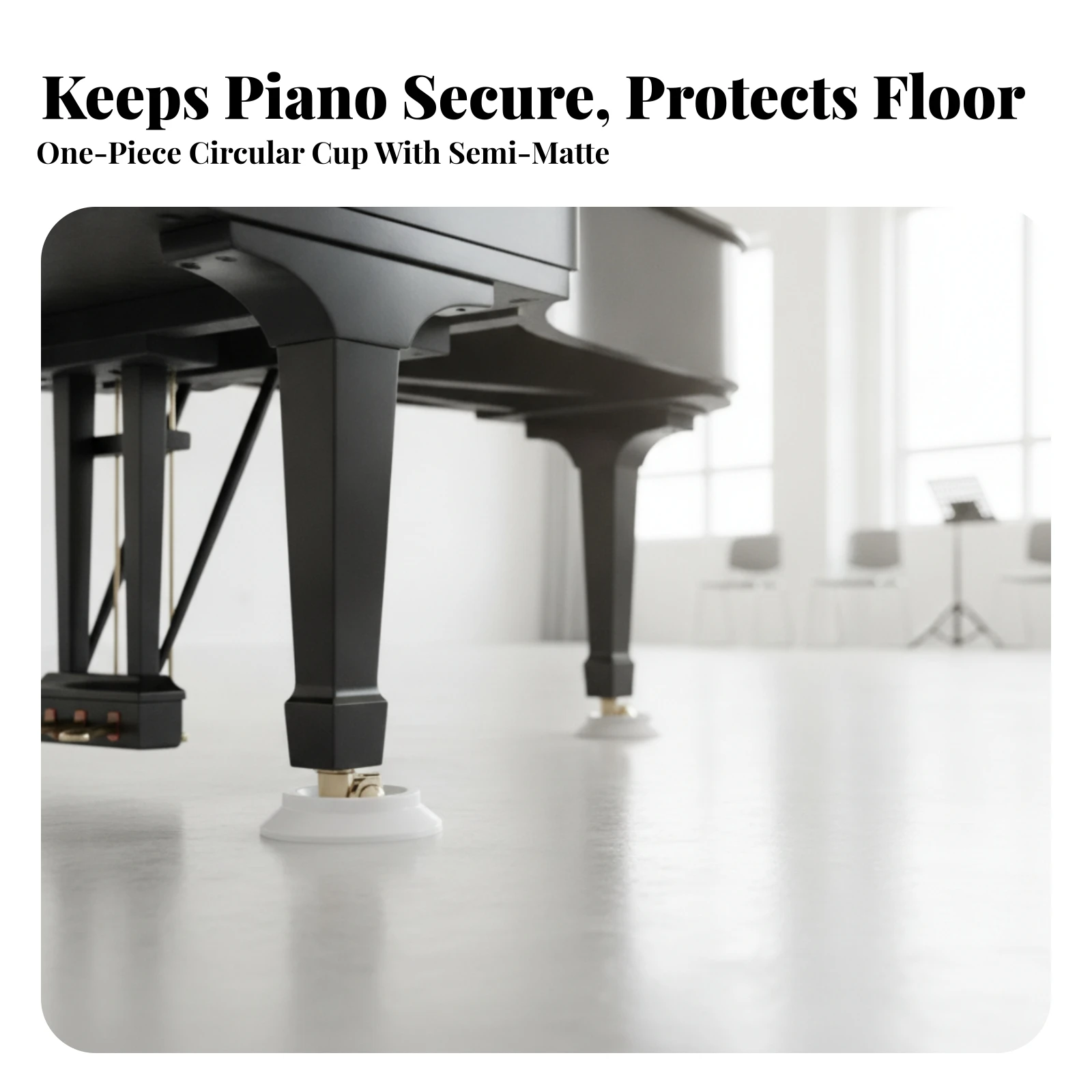 Piano Caster Cups Safeguarding Piano Foot Pad Long-Lasting Heavy-Duty for Pianists, Hardwood Floors, Music Studio
