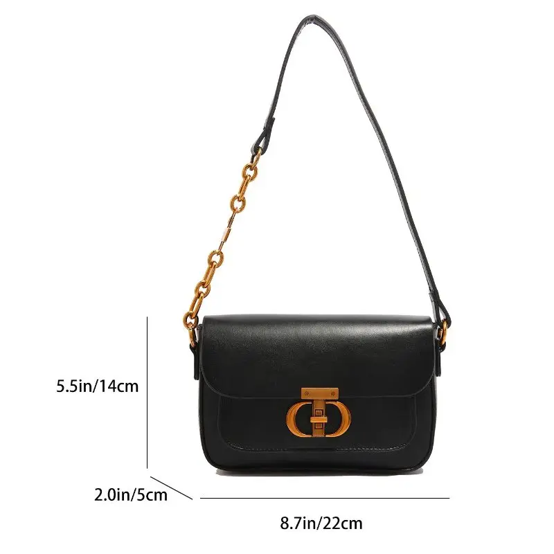 Leather Shoulder Bag Purse for Women - Fashion Crossbody Bags Underarm Bag Small Square Satchel Handbag image 2