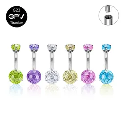ASTM G23 F136 Titanium Colorful Firework ZC Navel Nails Women's Perforated Jewelry Fashion Luxury 14G Navel Ring