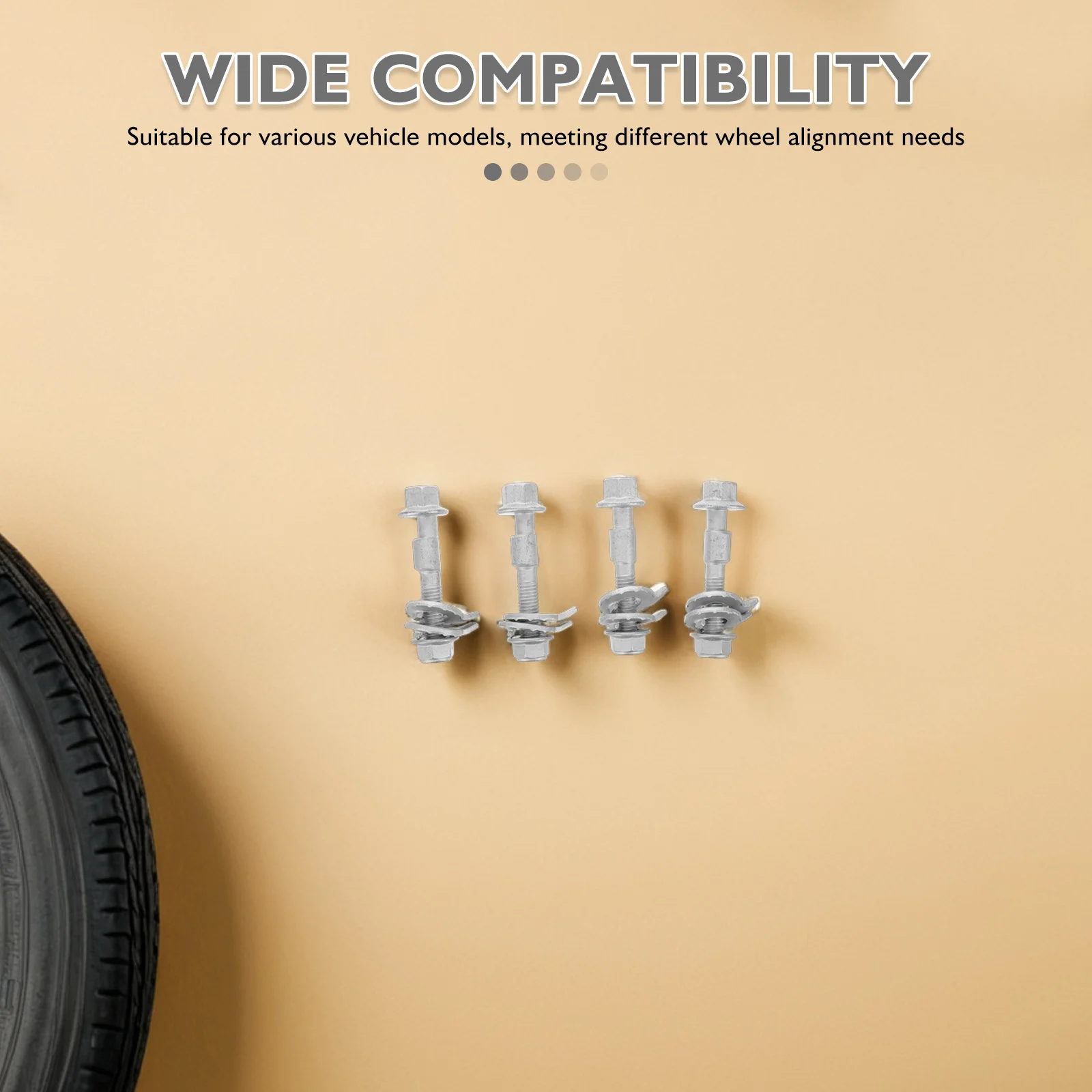 

4Pcs Wheel Positioning Eccentric Bolts Automotive 12.9 Grade Cam Bolt Kit Quick Adjustable Suspension Repair Universal Wheel