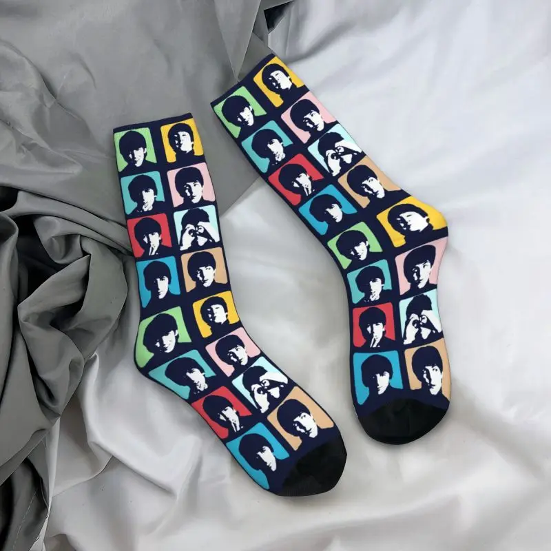 Funny Printing Heavy Metal Rock The Beatle Socks for Men Women Stretchy Summer Autumn Winter Crew Socks