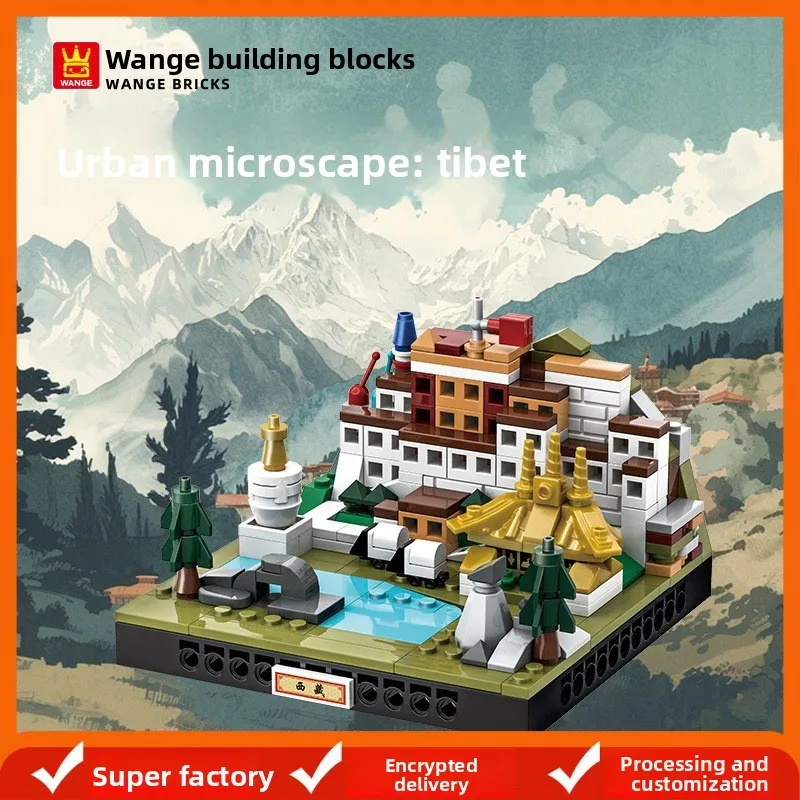 Mini Klocki Pałac Potala w Tybecie Kultura Tybetańska Model Lhasa Chińskie Produkcja Zabawka do Samodzielnego Montażu Prezent Edukacyjny Dekoracja Domu