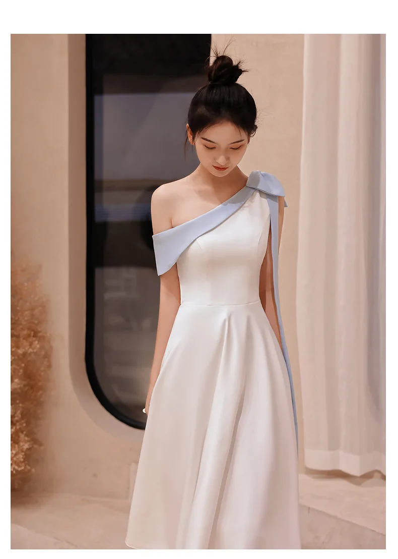 Cheongsam Elegant Qipao Fairy Bowknot Asymmetrical Dress Gown Banquet A-Line Off Shoulder Charming Celebrity Vestidos De Festa image 6