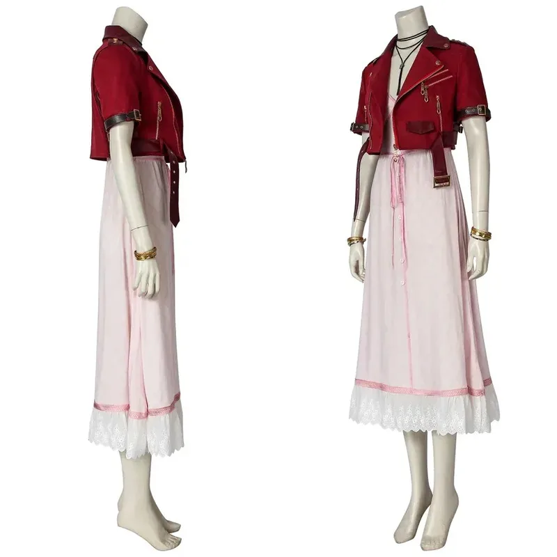 

Game Cosplay Costume FF7 Aerith Gainsborough Costumes Full Set and Individual Items Are Sold Christmas New Year Outfit mj:3