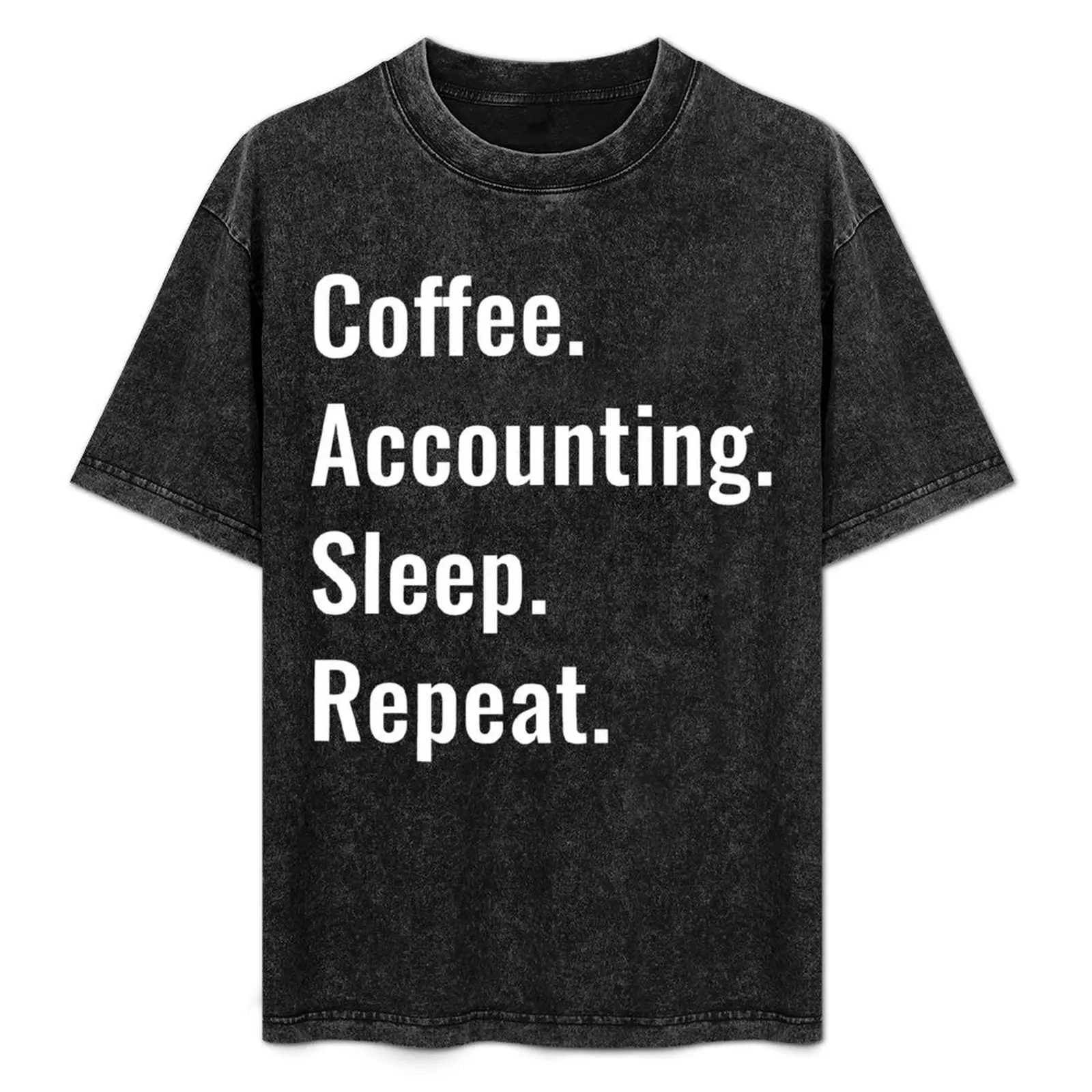 

Coffee Accounting Sleep Repeat T-Shirt Plus Size Basic Short Sleeve Top