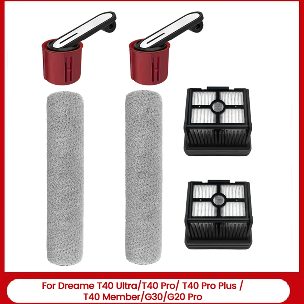 ABXHH 6 шт. роликовая щетка и фильтр HEPA для деталей пылесосов T40 Ultra/T40 Pro/T40/T40 Member/G30/G20 Pro