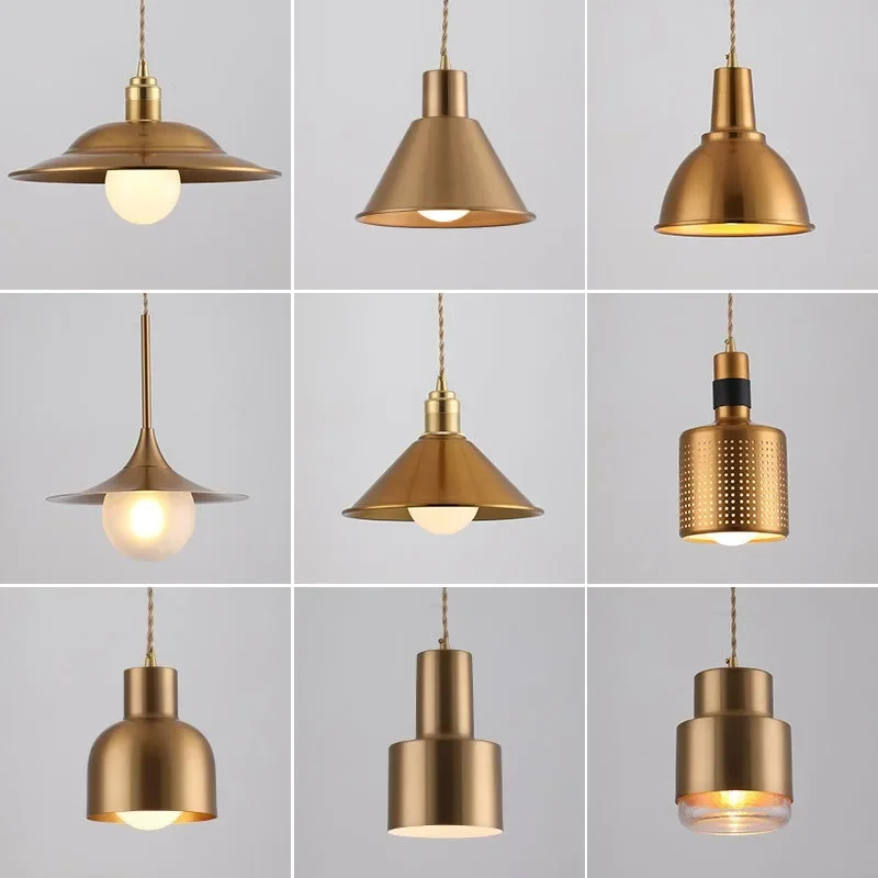 Nordic Electroplated Gold Single-headed Chandelier Personalized Creative Bedside Aisle Restaurant Hotel Bar Cafe Bar Lamp