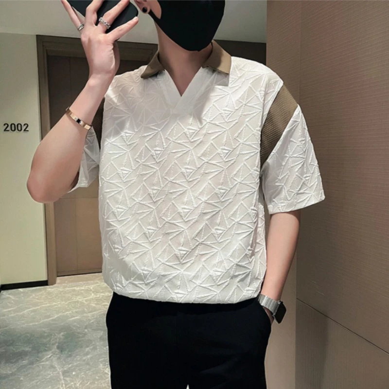 

Men's Versatile Casual Wear Summer Shirt Trendy Drape Design Ice Silk Short Sleeve 2026 Fashionable Apparel Easy Match
