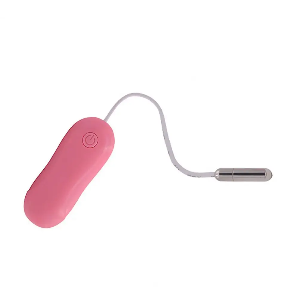 Mini Urethra Vibrator Pink Dilator Stainless Steel Waterproof Plug Urethra Probe Vibrating Egg 10 Frequency Masturbation Sex Toy