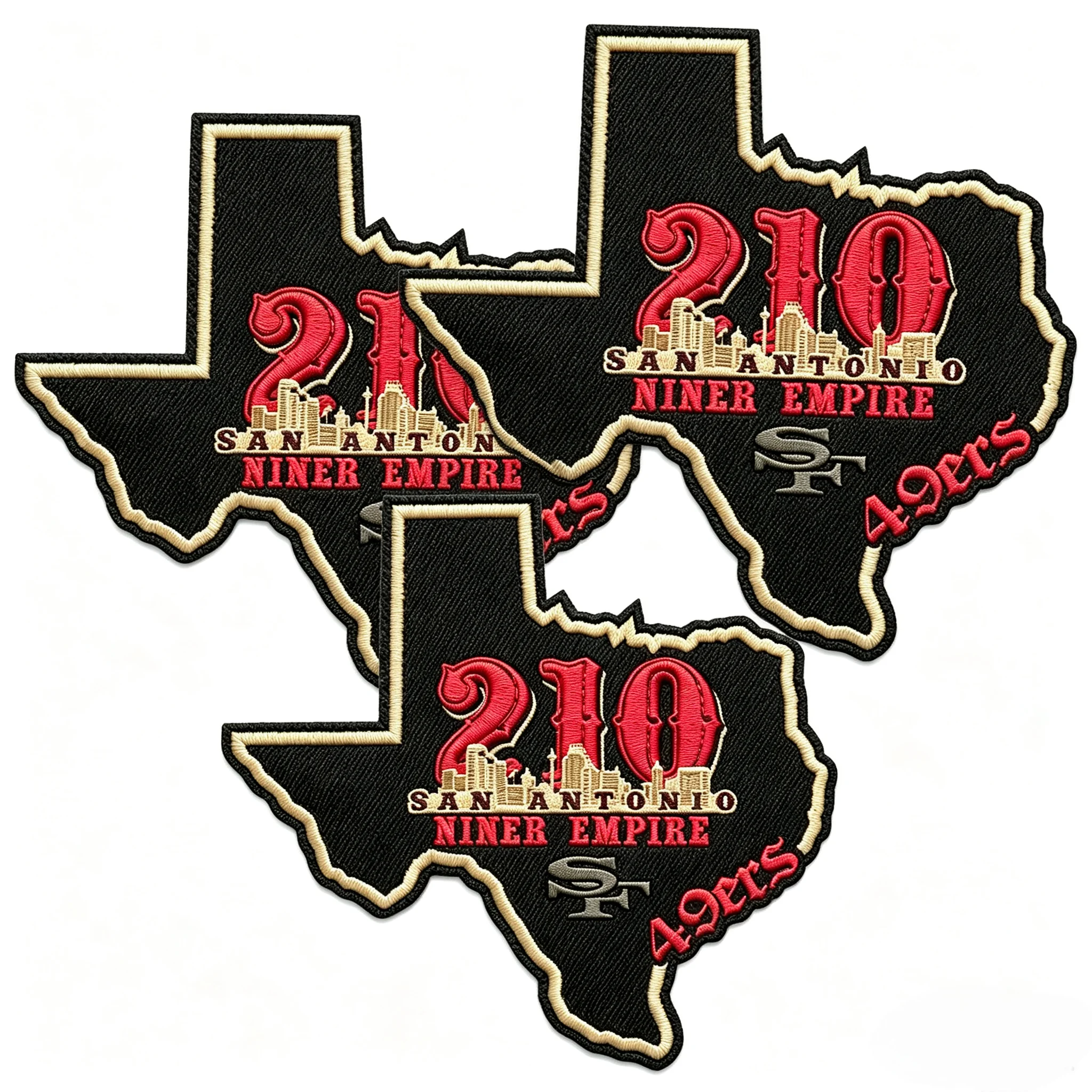 Parche Termoadhesivo Bordado con el Forma del Estado de Texas y el Código de Área de San Antonio 210, para Ropa, Chaquetas, Mochilas, Apliques y Emblemas DIY