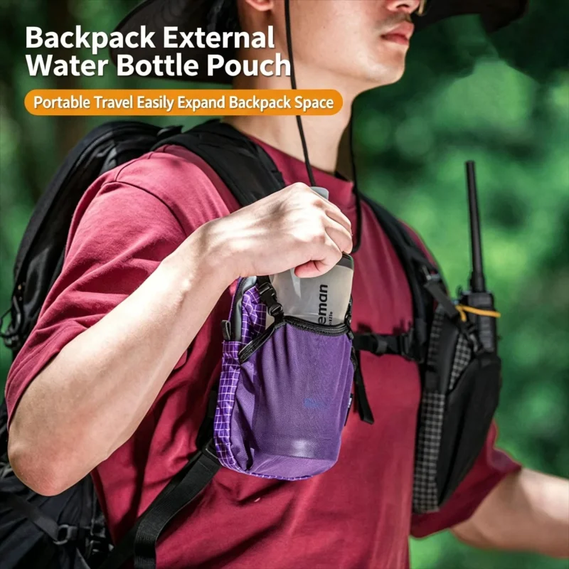 Outdoor Storage Bag Shoulder Strap Attachment Bag Smartphone Pouch Waterproof Water Bottle Bag for Sports Hiking Lightweight