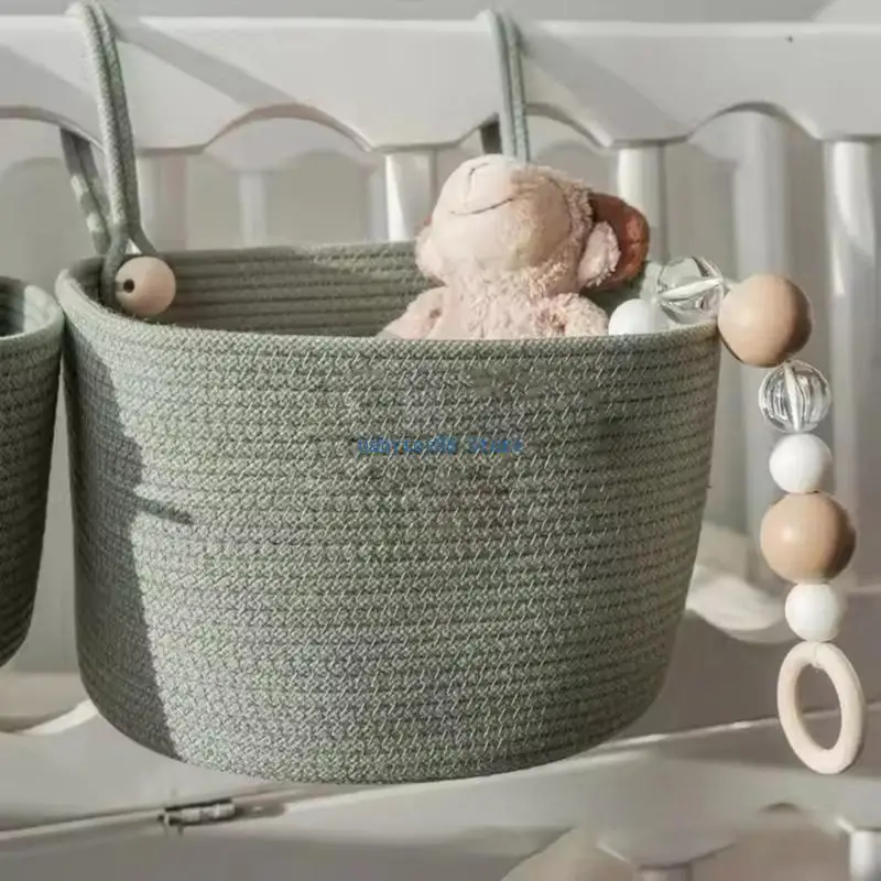 y4ud baby crib storage basket rope rope rope rope design