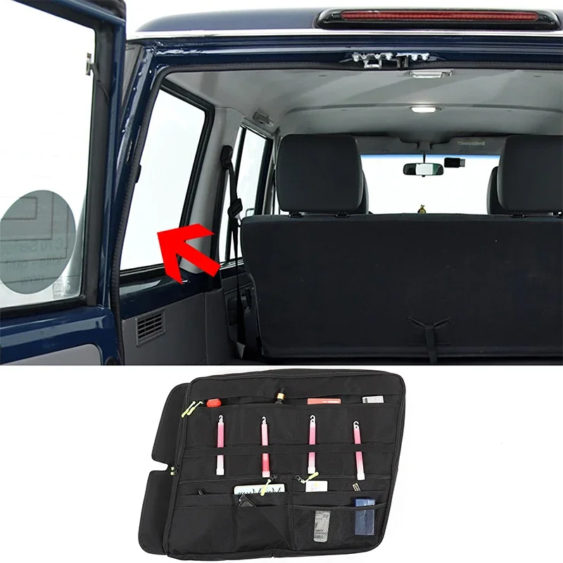 

For Toyota LC76 (5 Doors) 07-25 Oxford Cloth Black Car Trunk Windows Storage Bag Stowing Tool Organizer Interior Car Accessories