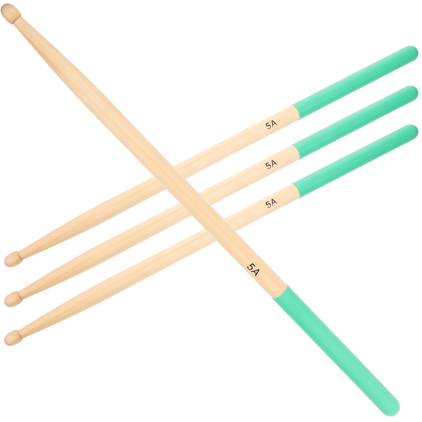 

2 Pairs Drumsticks Green Marimba Drumstick 5A Practice Sticks Wood Material Percussion Instrument Mallets Long Drumsticks