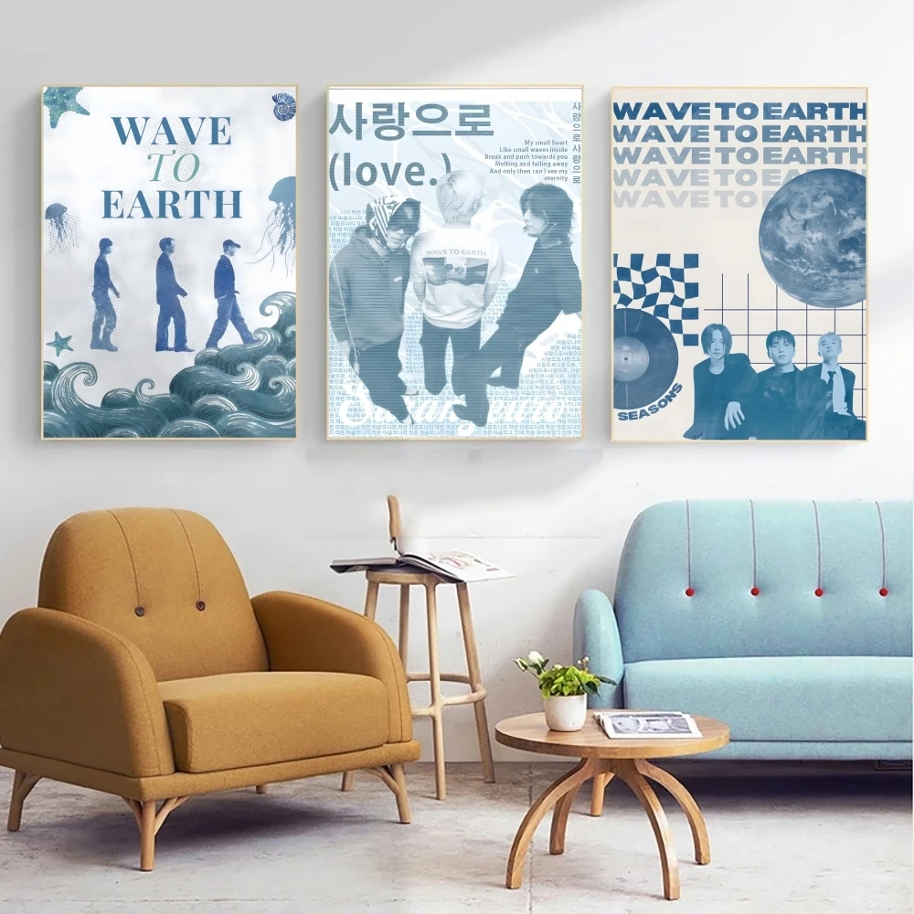 Korea Kpop Band W-Wave To Earth Poster Elegant And Affordable Wall Art Stickers For Dormitory Living Room And Bedroom Spaces - view 5
