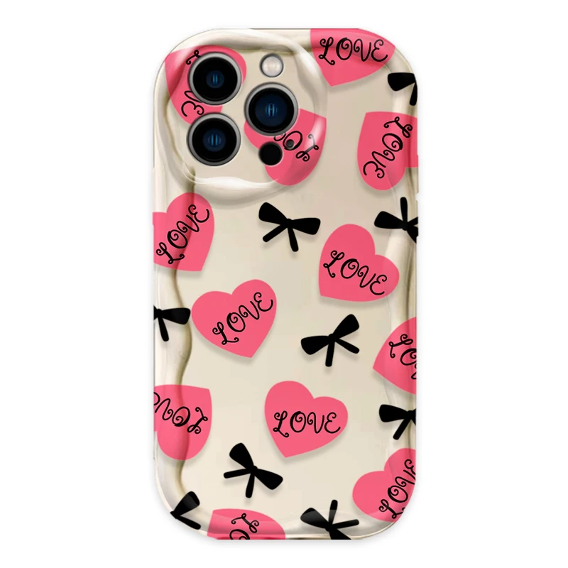 حافظة على شكل قلب لهاتف آيفون 17 Air 16 15 14 13 12 11 Pro Max Plus 16E XR XS X 7 8 غطاء خلفي من السيليكون المقاوم للصدمات