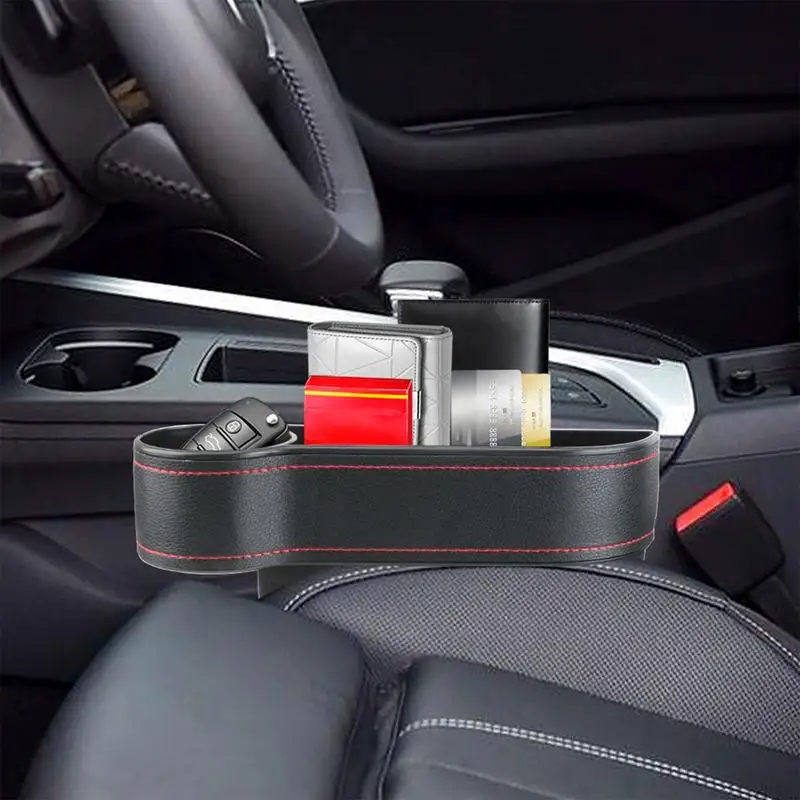 Car Seat Gap Filler Cup Holder Car seat crevice Storage Organizer Large Capacity Leather Car Crevice Stowing Tidy Interior Parts