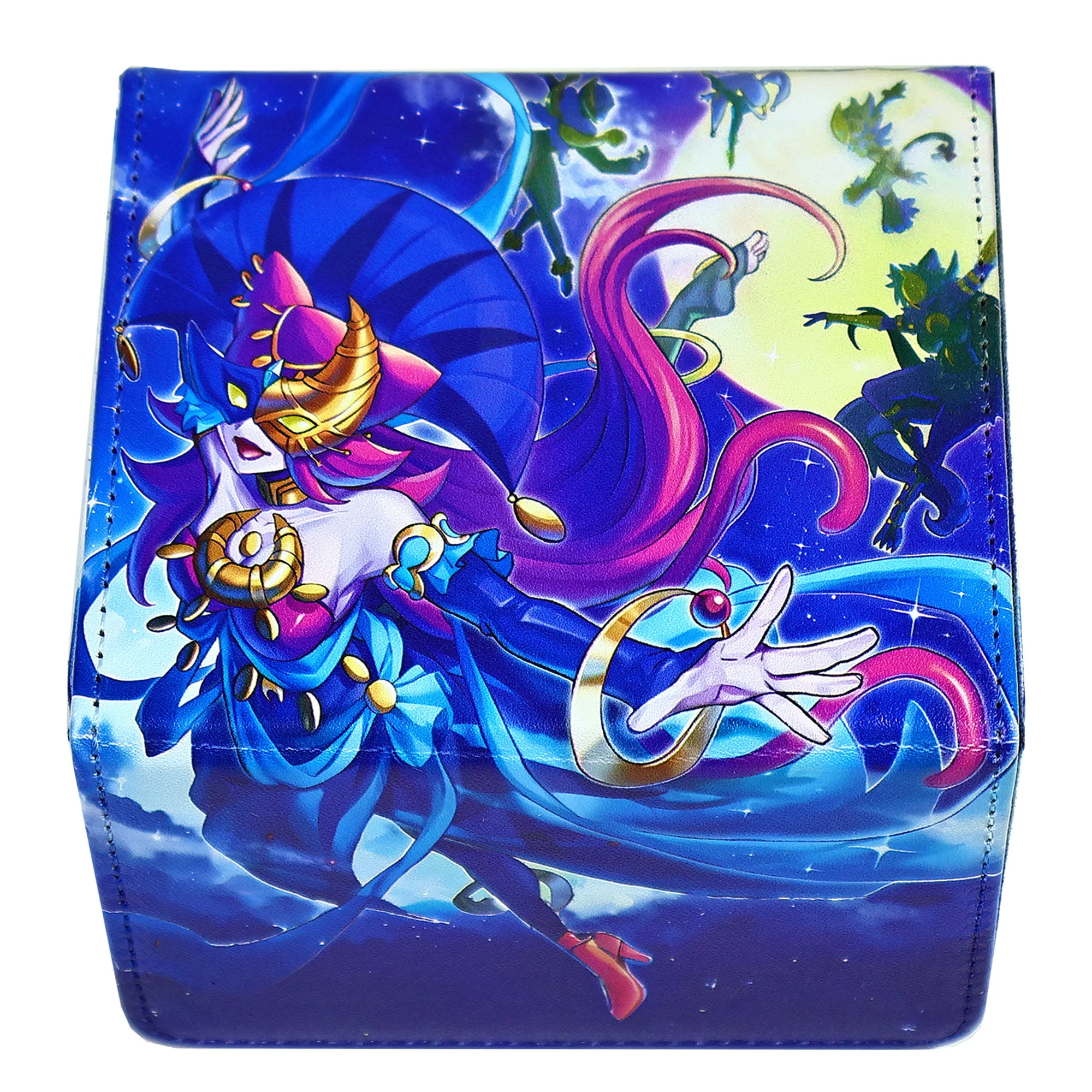 

Diy Yu-Gi-Oh! Lunalight Blue Cat Card Storage Box Ygo Lunalight Blue Cat Leather Collection Card Protection Box Gift Toys