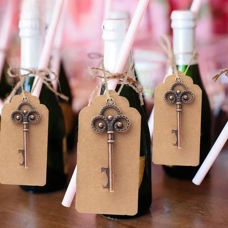 50Pcs/Set Key Bottle Opener Vintage Style Keepsake for Couples Romantic Marriage Decor & Practical Guest Gift Unique Wedding Fav - view 4
