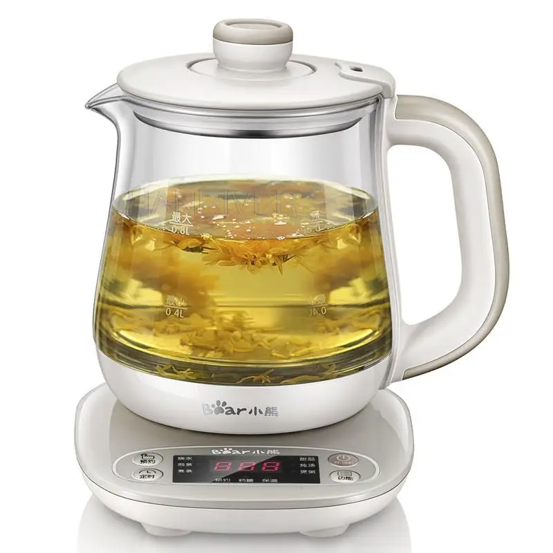 

220V Electric Kettle Automatic Multifunction Health Preserving Pot Tea Dessert Multi Cooker White/Pink